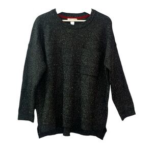 NEW Knit Ribbed Sweater Black White Large Office Casual Cabincore Minimalist C&B